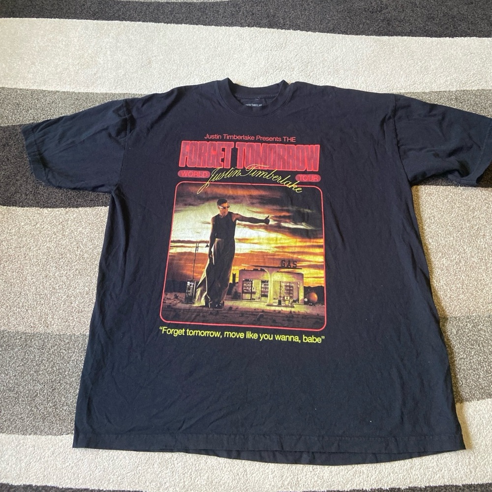 Justin Timberlake Forget Tomorrow World Tour T Shirt Adult Sz 2X 2024 Black